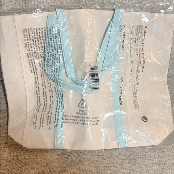 New Marc Jacobs Beige and Light Blue Tote Bag - Picture 2 of 3